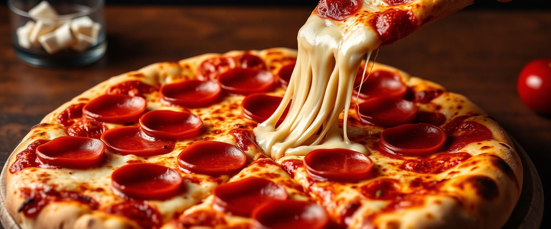 Fresh pizza with dramatic sunset lighting